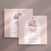 Stylish blush and gold petals prosecco Bridal Gästebuch
