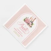 Stylish Blush Gold Pearls Shower Napkin Design Serviette (Ecke)