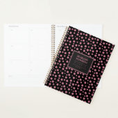 Stylish Blush Pink Black Polka Dot Pattern Planer (Anzeige)