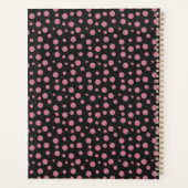 Stylish Blush Pink Black Polka Dot Pattern Planer (Rückseite)