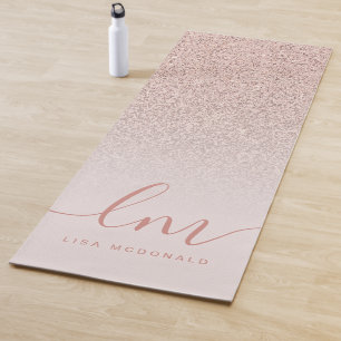 Stylish blush pink ombre chic personalized yogamatte