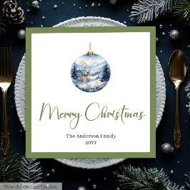 Stylish Bohemian Rustic Winter Scene Table Napkins Serviette