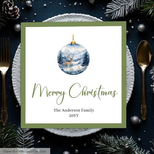 Stylish Bohemian Rustic Winter Scene Table Napkins Serviette