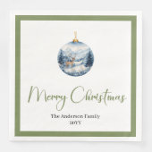 Stylish Bohemian Rustic Winter Scene Table Napkins Serviette (Vorderseite)