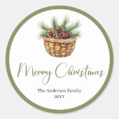 Stylish Bohemian Simple Christmas Envelope Sticker (Vorderseite)