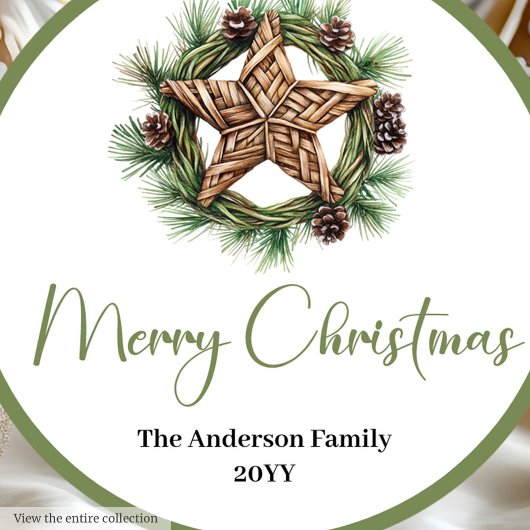 Stylish Bohemian Simple Christmas Envelope Sticker