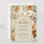 Stylish Boho Earthy Ivory Olive Save The Date Einladung (Vorderseite)