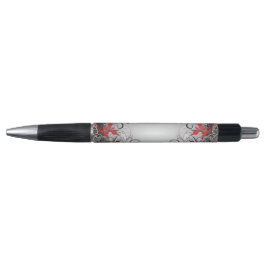 Stylish Boho Leaf Red Black Pen Kugelschreiber