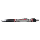 Stylish Boho Leaf Red Black Pen Kugelschreiber (Oberseite)