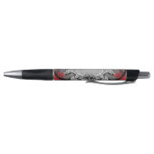 Stylish Boho Leaf Red Black Pen Kugelschreiber (Unterseite)