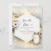 Stylish Boho Mason Jar Wedding Save The Date (Vorderseite)