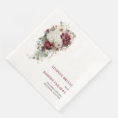 Stylish Boho Merlot Blush Sage Gold Roses Wedding Serviette (Ecke)