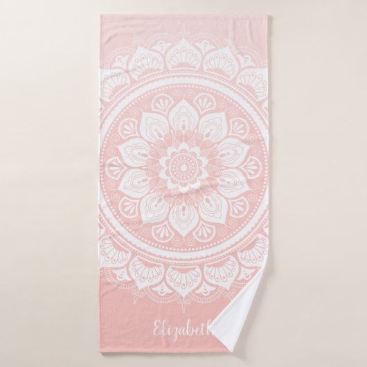 Stylish Boho Pink Mandala Badehandtuch (Badehandtuch)