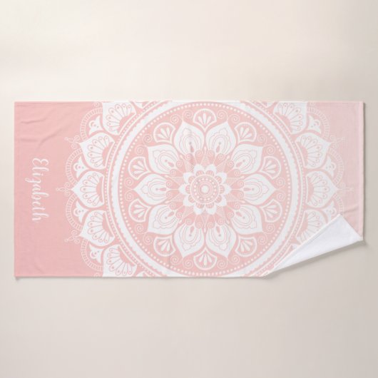 Stylish Boho Pink Mandala Badehandtuch (Badehandtuch)