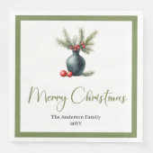 Stylish Boho Rustic Christmas Bouquet Dinner  Serviette (Vorderseite)