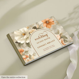 Stylish Boho Terra Cotta Ivory Sage Wedding Book Gästebuch