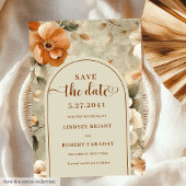 Stylish Boho Terracotta Ivory Floral Save The Date Einladung