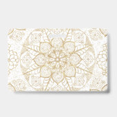 Stylish Boho White Gold Mandala Floral Ausweis (Rückseite)