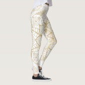 Stylish Boho White Gold Mandala Floral Leggings (Rechts)