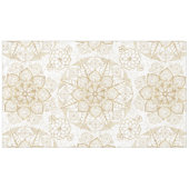 Stylish Boho White Gold Mandala Floral Tischdecke (Vorderseite (Horizontal))