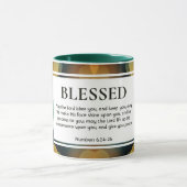 Stylish Bokeh Personalizable BLESSED Christlich Tasse (Zentrum)