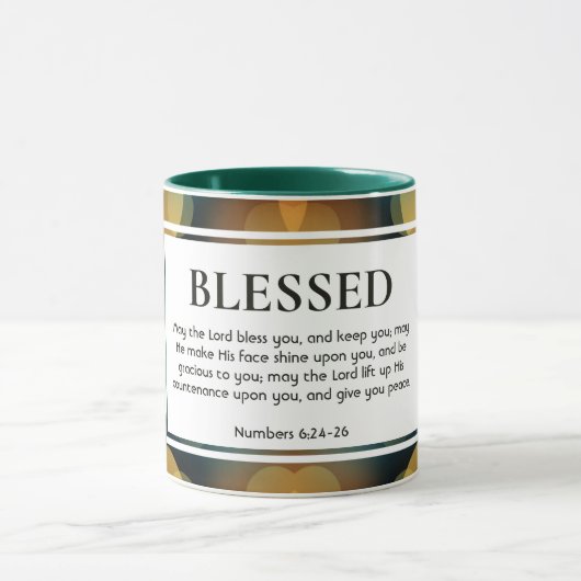 Stylish Bokeh Personalizable BLESSED Christlich Tasse (Zentrum)