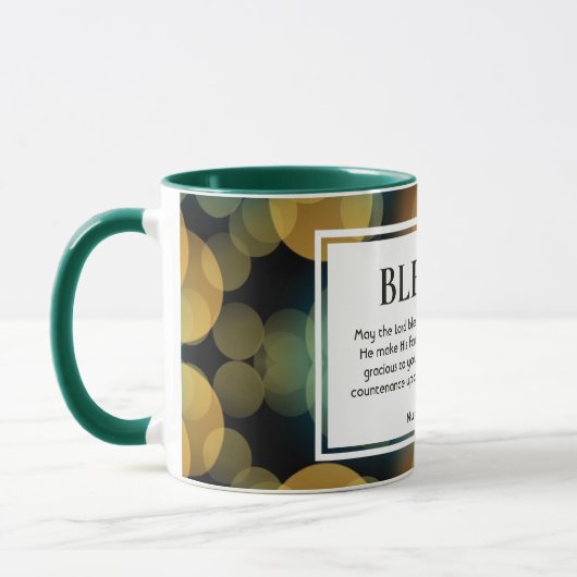 Stylish Bokeh Personalizable BLESSED Christlich Tasse (Links)