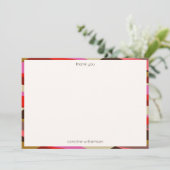 Stylish Bold 60s Geometric Border Personalized  Dankeskarte (Stehend Vorderseite)