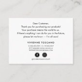 STYLISH BOLD GLITZER Vielen Dank für Ihren Kauf Begleitkarte (Rückseite)