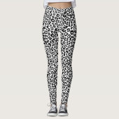 Stylish & Bold Leopard Print Black and White Leggings (Vorderseite)