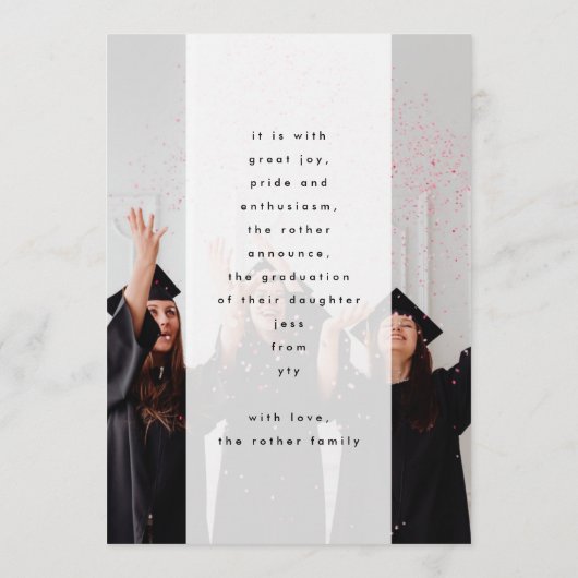 Stylish Bold Yellow Foil GRAD Foto 2023 Ankündigung (Rückseite)