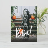 Stylish Boo Halloween Feiertagskarte (Stehend Vorderseite)