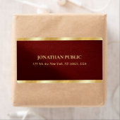 Stylish Bordeaux & Gold Text Template Shipping (Insitu)