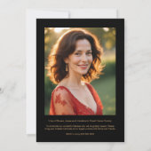 Stylish Botanical Red Shades Frame Photo Funeral Einladung (Rückseite)