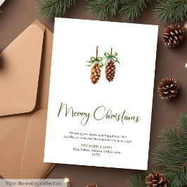 Stylish Botanical Watercolor Christmas Greeting  Feiertagskarte