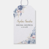 Stylish Bridal Shower with Elegant Blue Blooms Geschenkanhänger (Vorderseite)