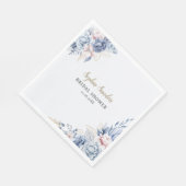 Stylish Bridal Shower with Elegant Blue Blooms Serviette (Ecke)