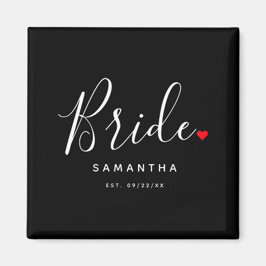 Stylish Bride Wedding T Shirt  Magnet (Vorne)