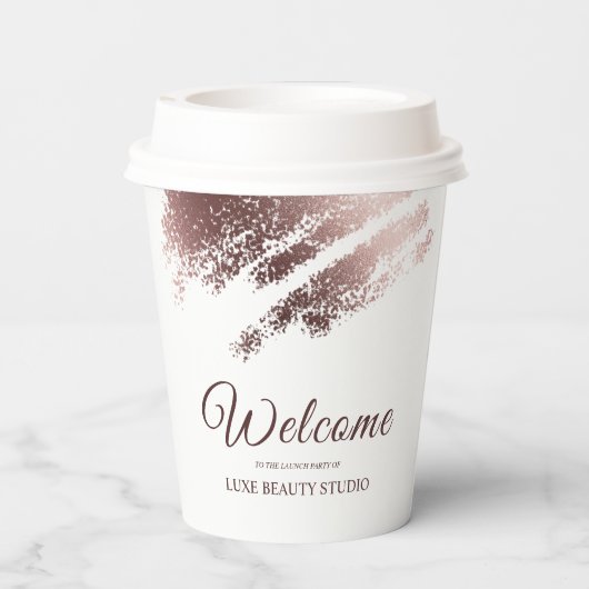 Stylish Bronze Business Event Party Pappbecher (Rückseite)