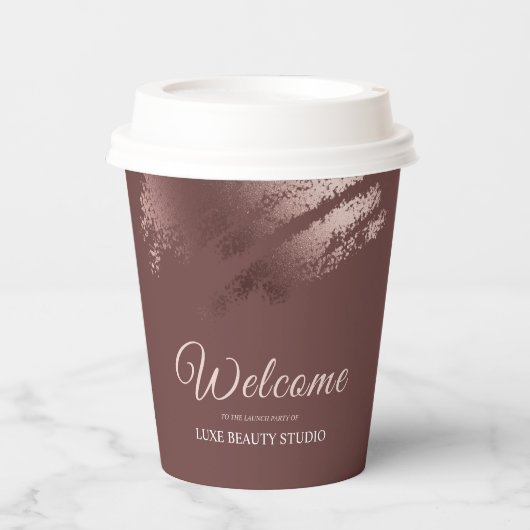 Stylish Bronze Business Event Party Pappbecher (Vorderseite)