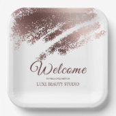 Stylish Bronze Business Event Party Welcome Pappteller (Vorderseite)