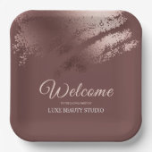 Stylish bronze business event party welcome pappteller (Vorderseite)