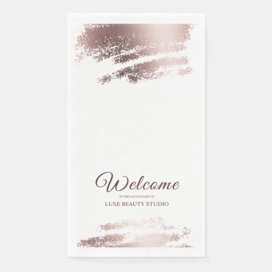 Stylish Bronze Business Event Party Welcome Serviette (Vorderseite)