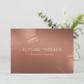Stylish Bronze Business Gift Certificate Card Dankeskarte (Stehend Vorderseite)