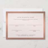 Stylish Bronze Business Gift Certificate Card Dankeskarte (Rückseite)