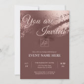 Stylish bronze editable special event invite einladung (Vorderseite)