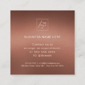 Stylish Bronze Logo First Time Discount Card Quadratische Visitenkarte (Rückseite)