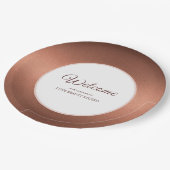 Stylish bronze special event party welcome pappteller (Schrägansicht)