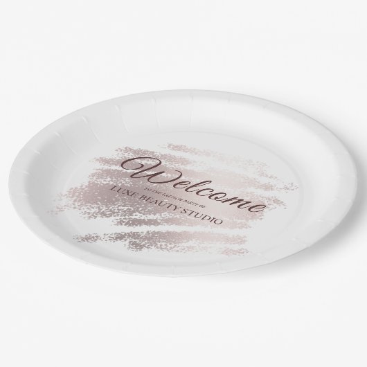 Stylish bronze special event party welcome pappteller (Schrägansicht)