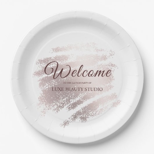 Stylish bronze special event party welcome pappteller (Vorderseite)